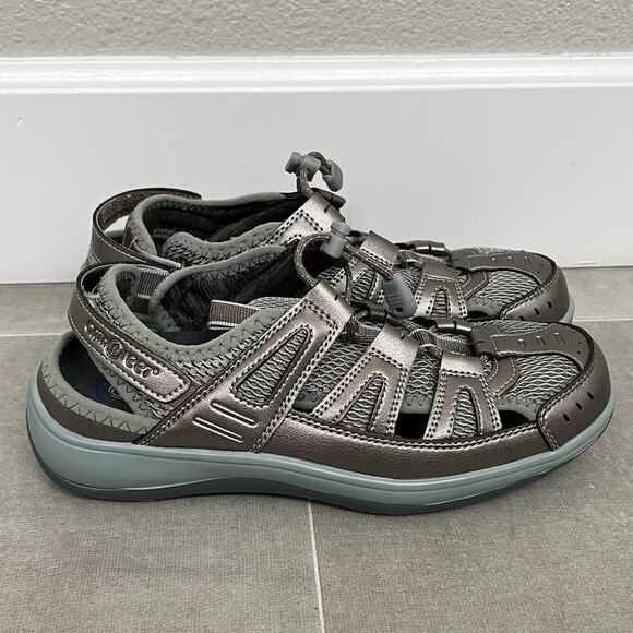 Orthofeet Verona Womens 8B Pewter Adjustable Sandals Comfort Orthopedic Shoes - Picture 1 of 7
